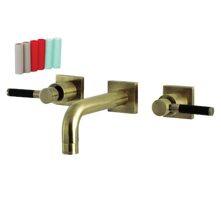 Kingston Brass KS6123DKL Two-Handle Wall Mount Bathroom Faucet, Antique Brass KS6123DKL